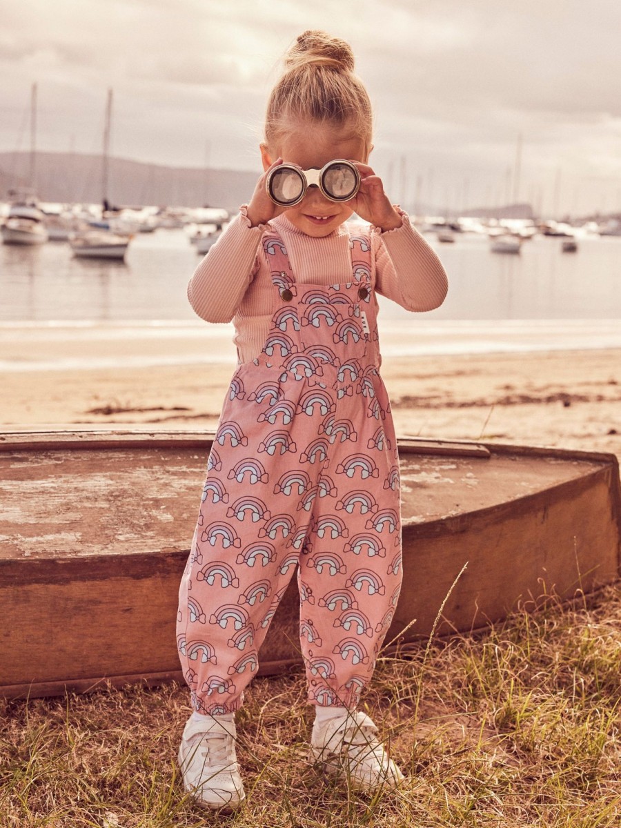 Child [2-14] Huxbaby Overalls + Playsuits | Huxbaby Rainbow Overalls - Dusty Rose