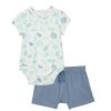 Baby [0-23M] Milky Bottoms | Milky Seashells Baby Set - Off White / Cool Green