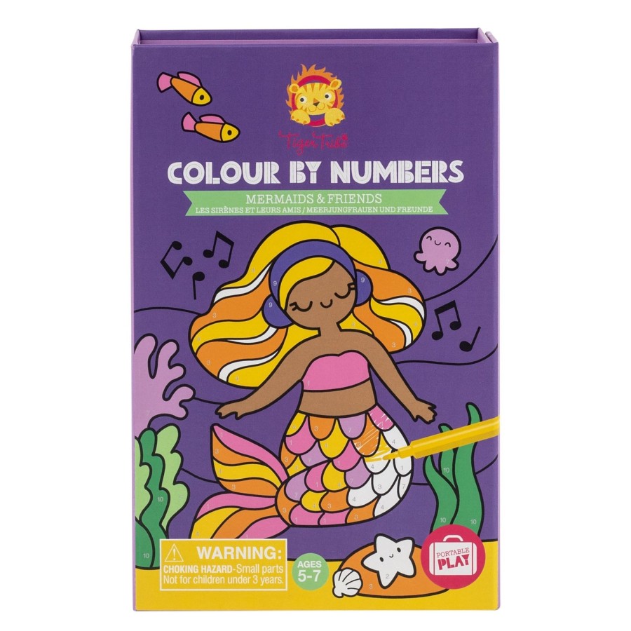 Play + Learn Tiger Tribe Activity Sets | Colour By Numbers - Mermaids And Friends