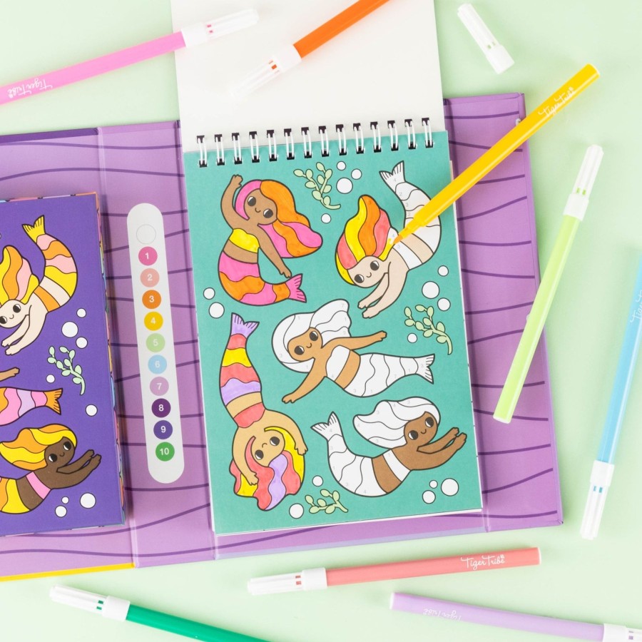 Play + Learn Tiger Tribe Activity Sets | Colour By Numbers - Mermaids And Friends