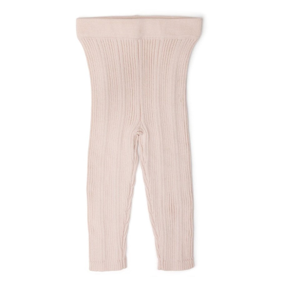 Child [2-14] Grown Knitwear | Grown Organic Ribbed Leggings - Pink Salt