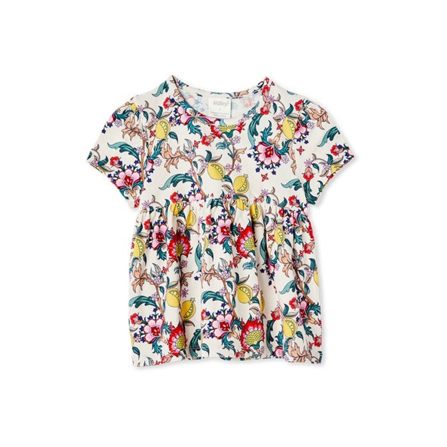 Child [2-14] Milky Tops | Milky Citrus Floral Tee - Off White