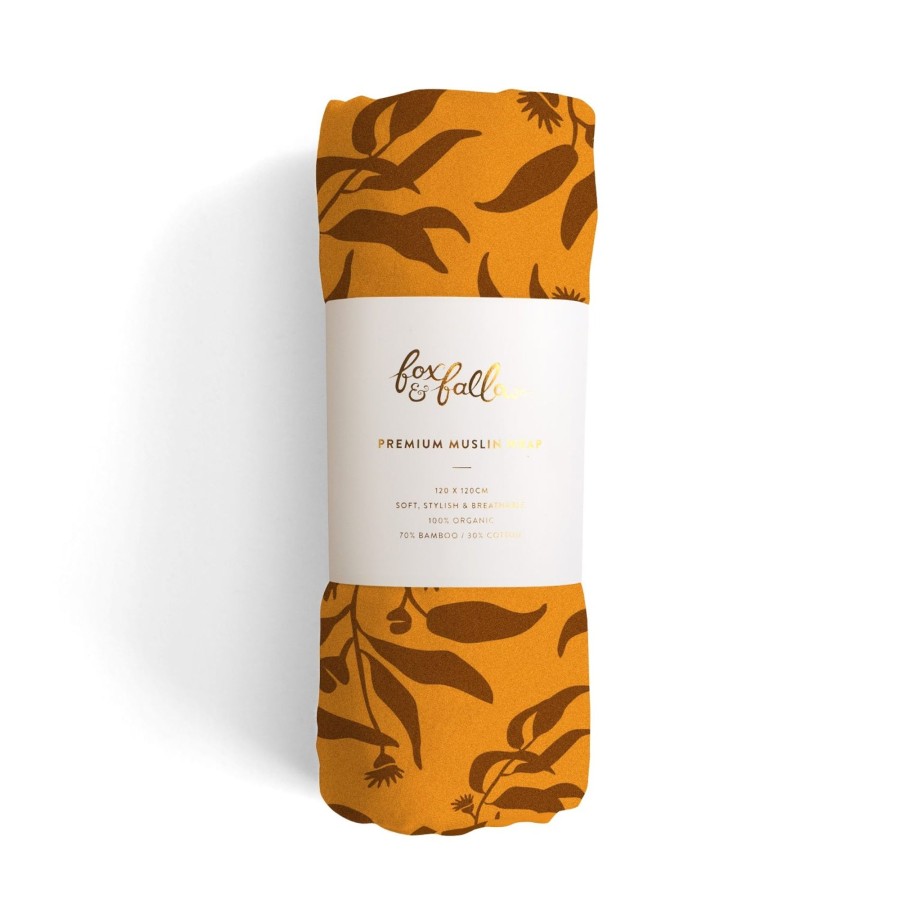 Baby [0-23M] Fox & Fallow Swaddles + Wraps | Fox & Fallow Organic Muslin Wrap - Rust Eucalyptus