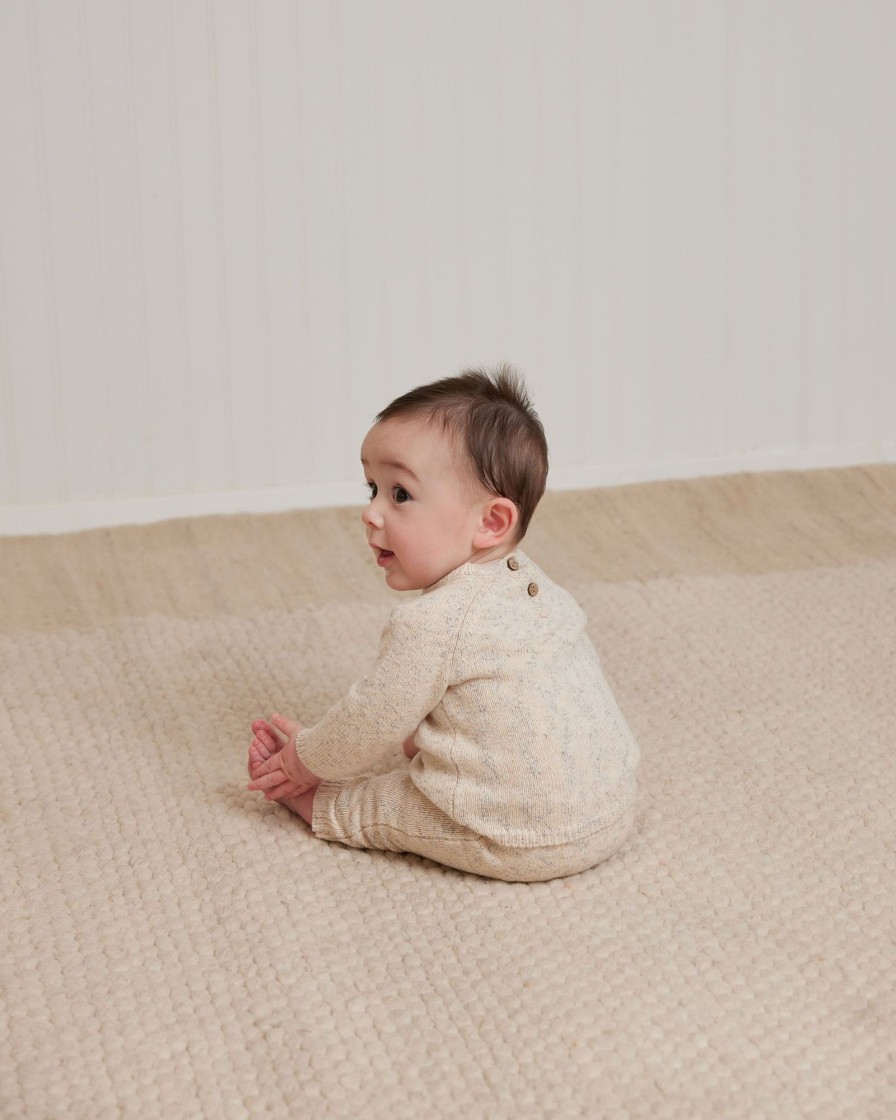 Baby [0-23M] Quincy Mae Knitwear | Quincy Mae Speckled Knit Sweater - Natural