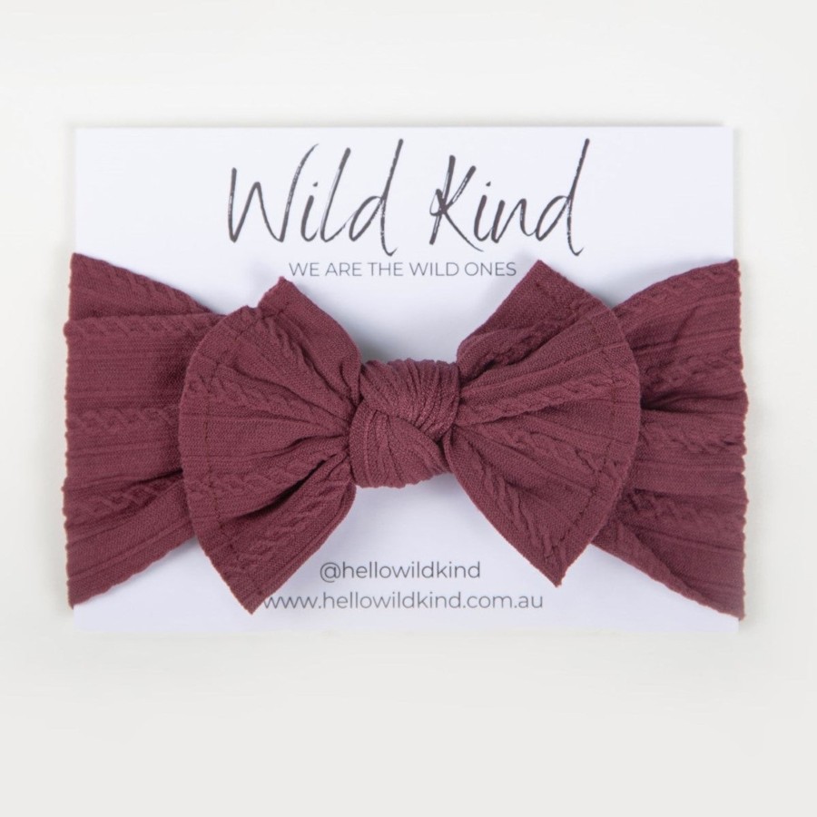 Child [2-14] Wild Kind Hair Accessories | Wild Kind Ayla Wide Bow Headband - Grape