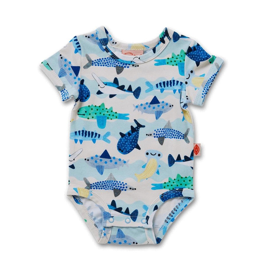 Baby [0-23M] Halcyon Nights All In One | Halcyon Nights Fintastic Short Sleeve Bodysuit