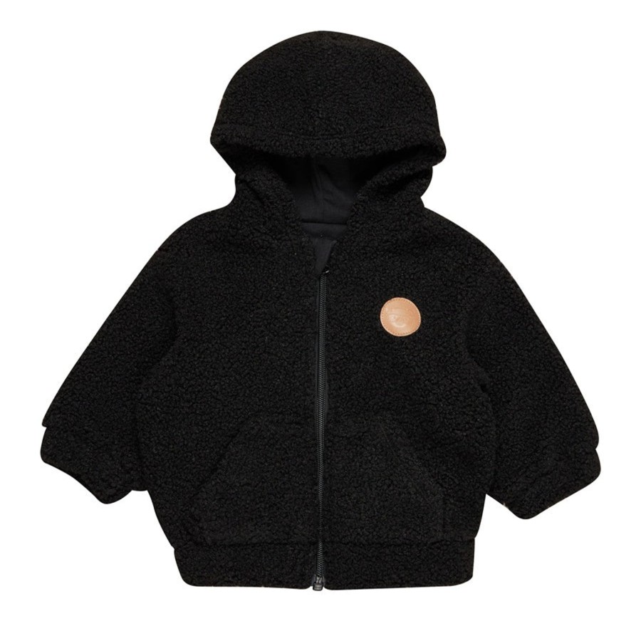 Baby [0-23M] Huxbaby Outerwear | Huxbaby Sherpa Zip Hoodie - Black