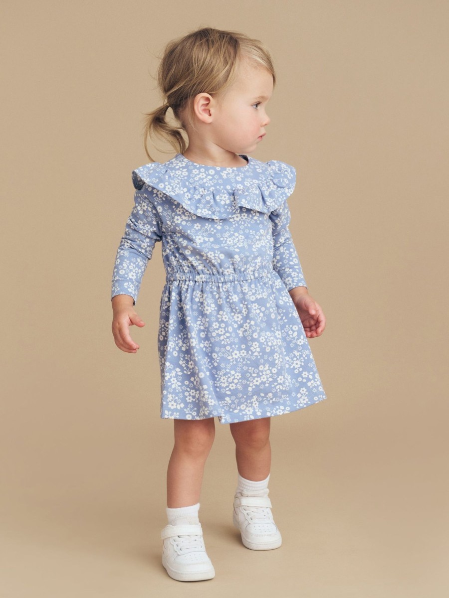 Child [2-14] Huxbaby Dresses | Huxbaby Floral Lake Frill Neck Dress