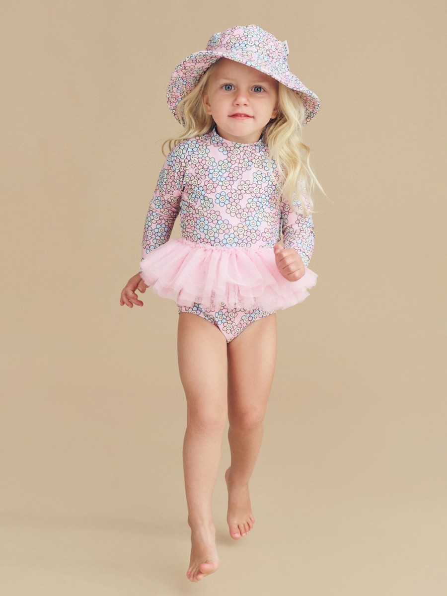 Child [2-14] Huxbaby Swim | Huxbaby Rainbow Daisy Ballet Swimsuit - Multi