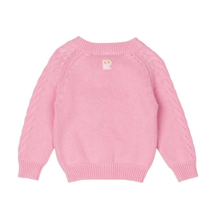 Baby [0-23M] Rock Your Baby Knitwear | Rock Your Baby Pink Baby Knit Cardigan