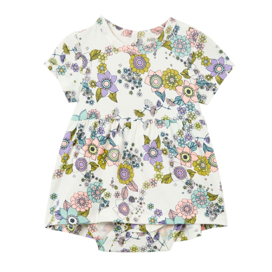 Baby [0-23M] Milky Dresses | Milky Daisy Chain Baby Dress - Off White