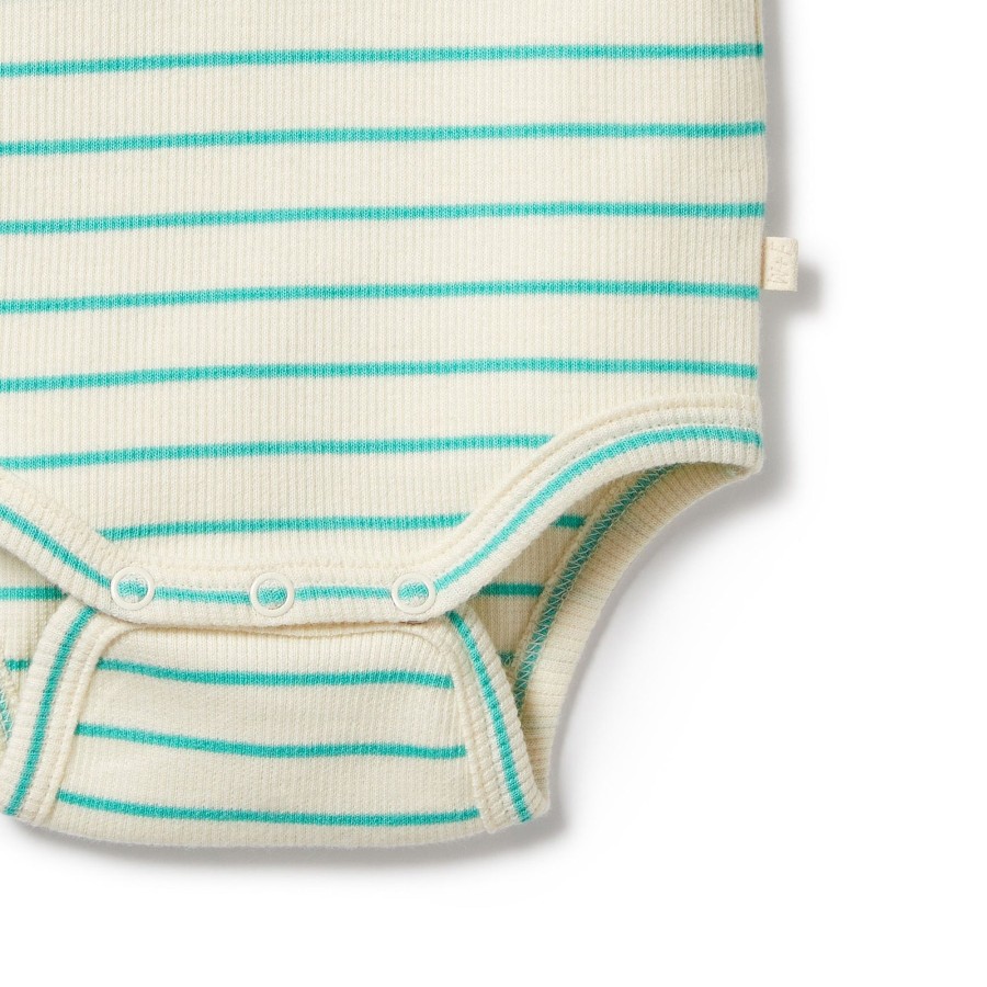 Baby [0-23M] Wilson & Frenchy All In One | Wilson And Frenchy Organic Henley Bodysuit Petit Green