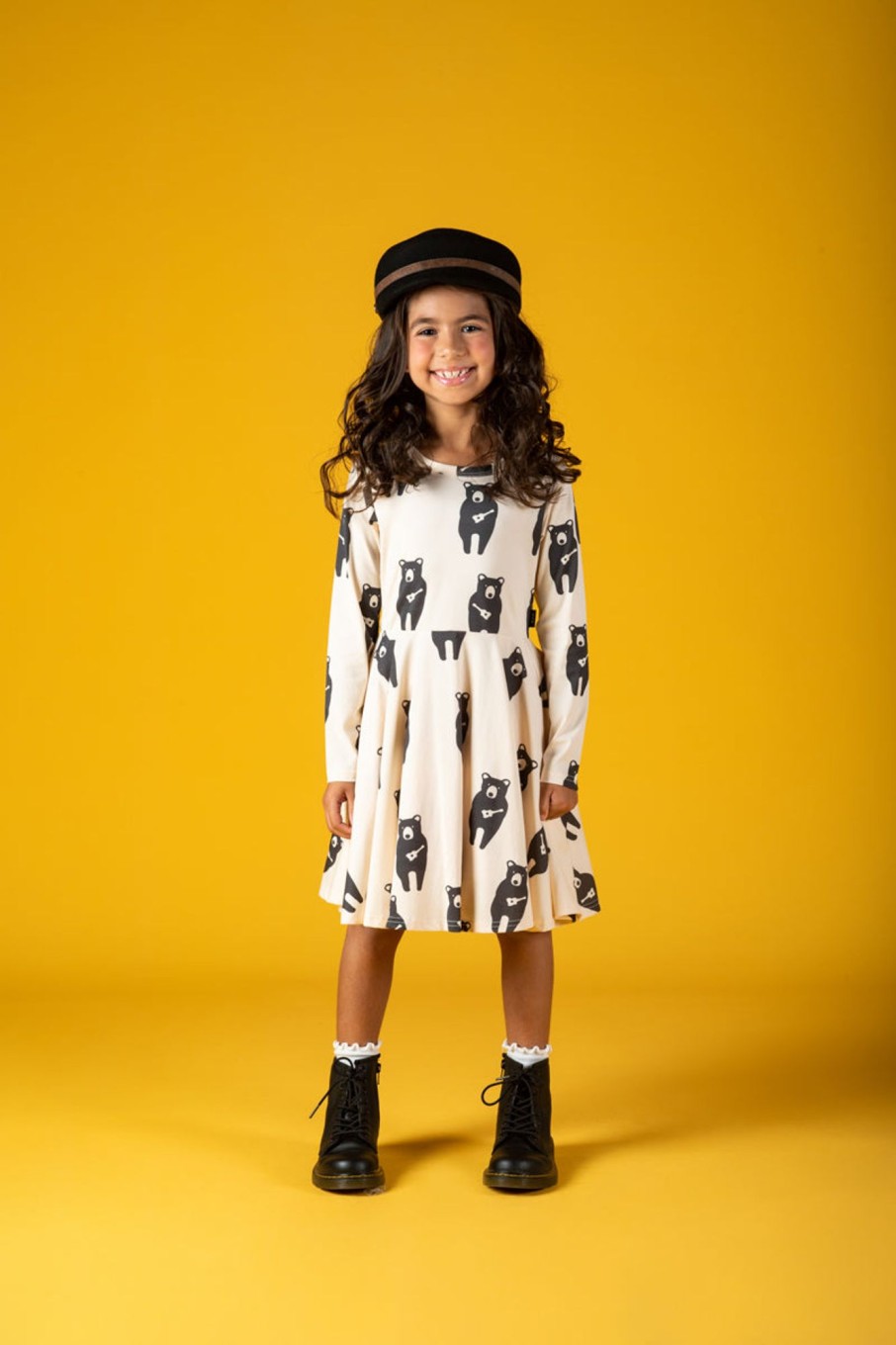 Child [2-14] Rock Your Baby Dresses | Rock Your Baby Guitar Bear Waisted Dress