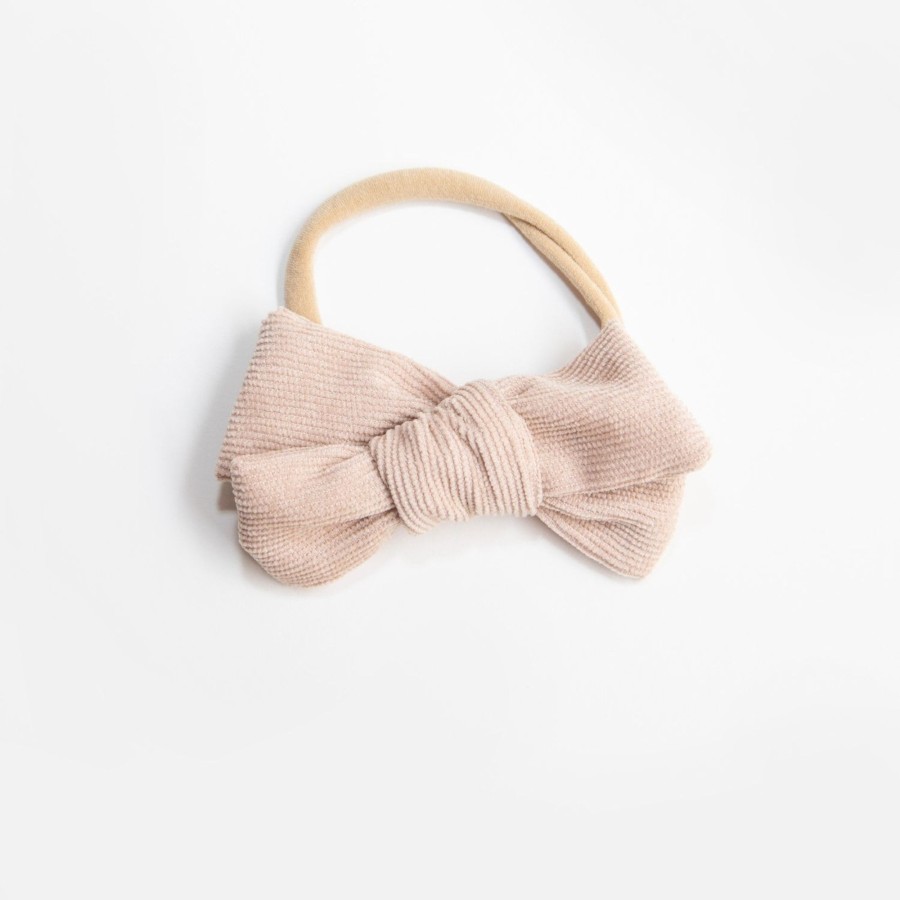 Baby [0-23M] Wild Kind Hair Accessories | Wild Kind Florence Cord Bow Headband - Oatmeal