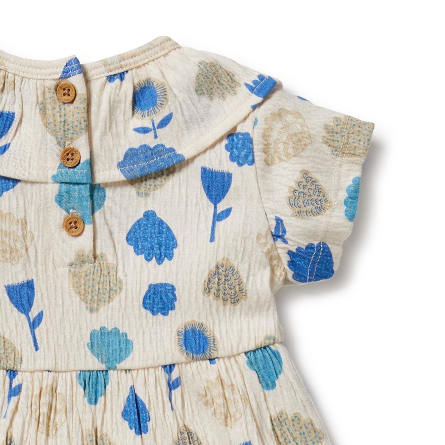 Baby [0-23M] Wilson & Frenchy Dresses | Wilson And Frenchy Ocean Breeze Crinkle Ruffle Dress