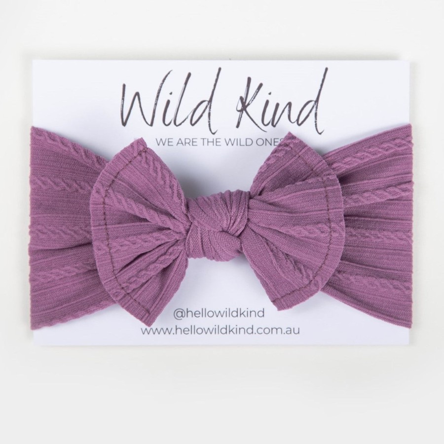 Baby [0-23M] Wild Kind Hair Accessories | Wild Kind Ayla Wide Bow Headband - Amethyst