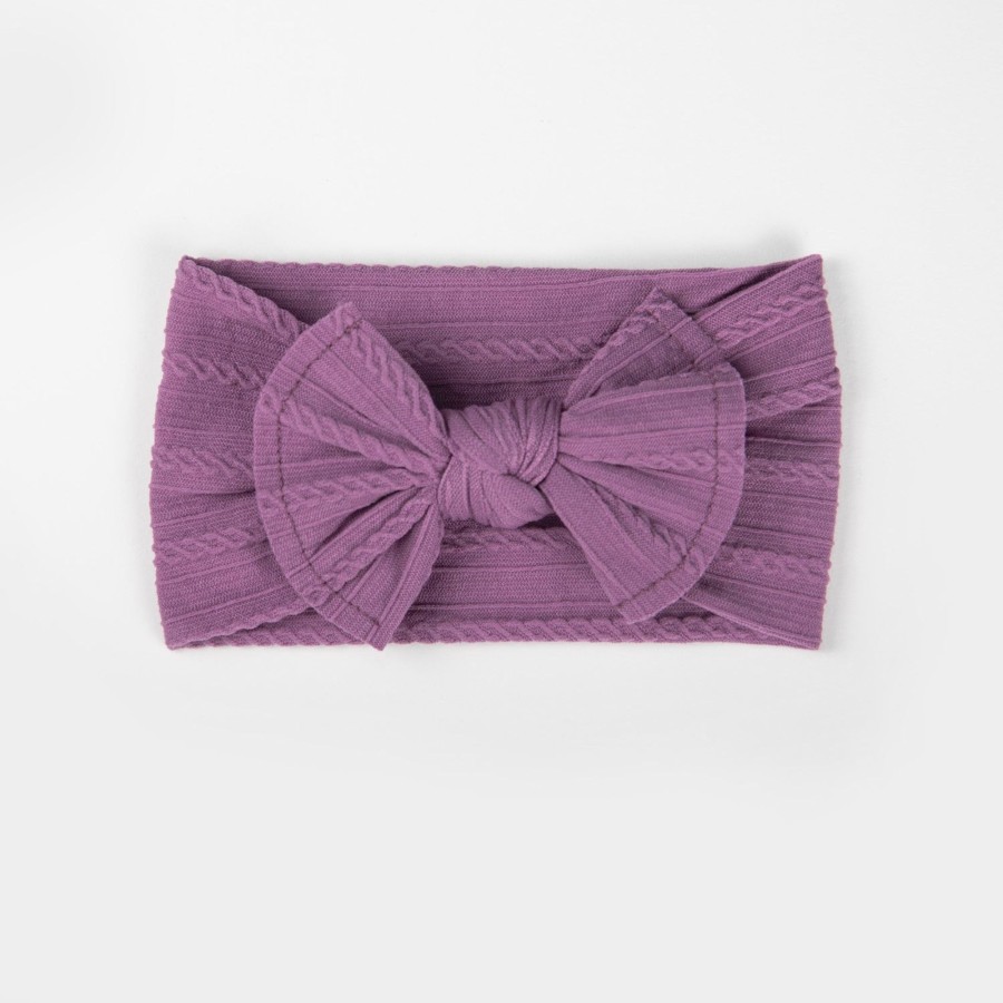 Baby [0-23M] Wild Kind Hair Accessories | Wild Kind Ayla Wide Bow Headband - Amethyst