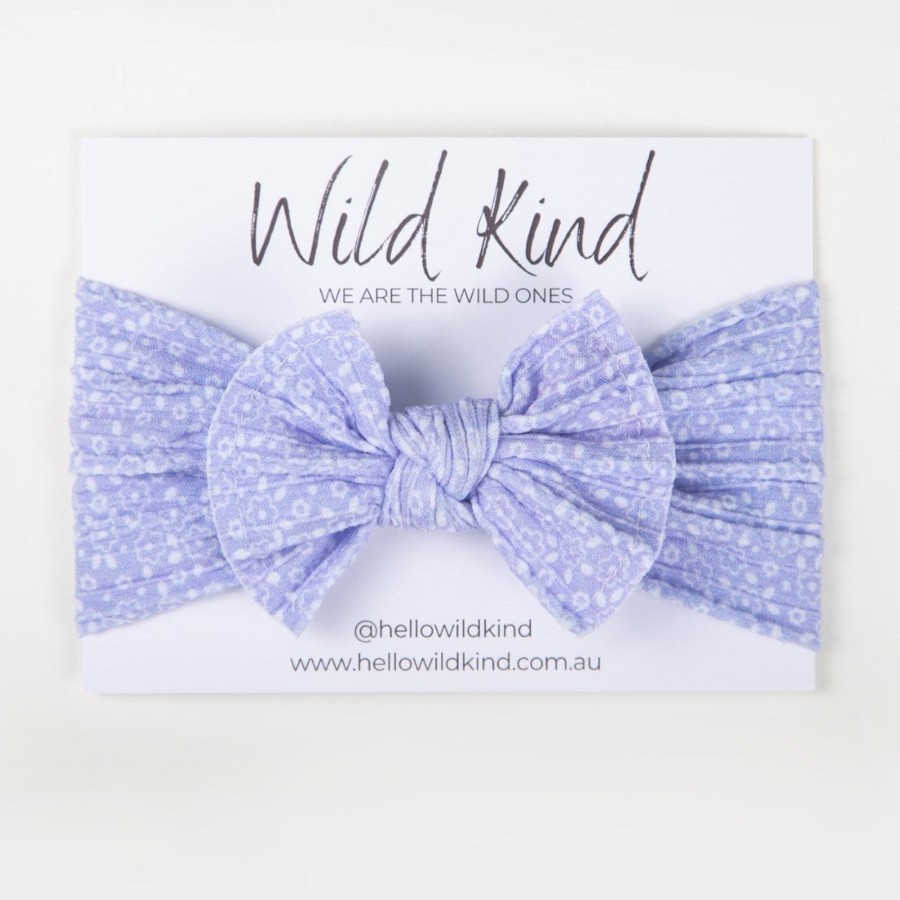 Baby [0-23M] Wild Kind Hair Accessories | Wild Kind Ayla Wide Bow Headband - Lilac Floral