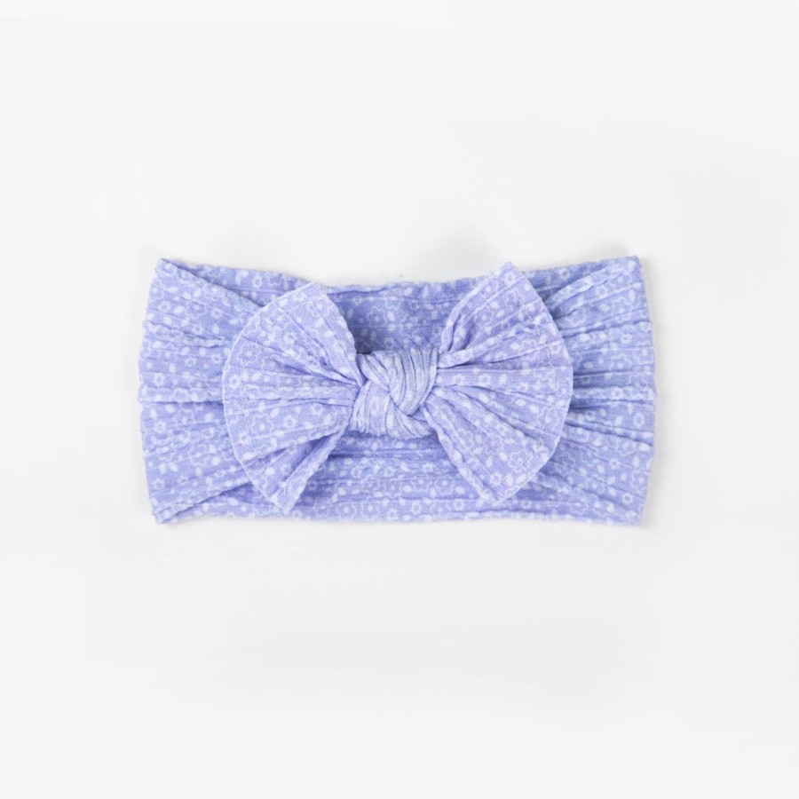 Baby [0-23M] Wild Kind Hair Accessories | Wild Kind Ayla Wide Bow Headband - Lilac Floral