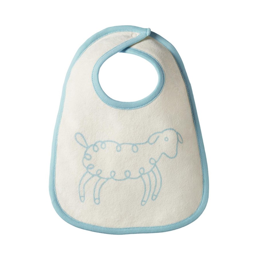 Baby [0-23M] Nature Baby Bibs | Nature Baby Bib - Sea Blue Lamb Print