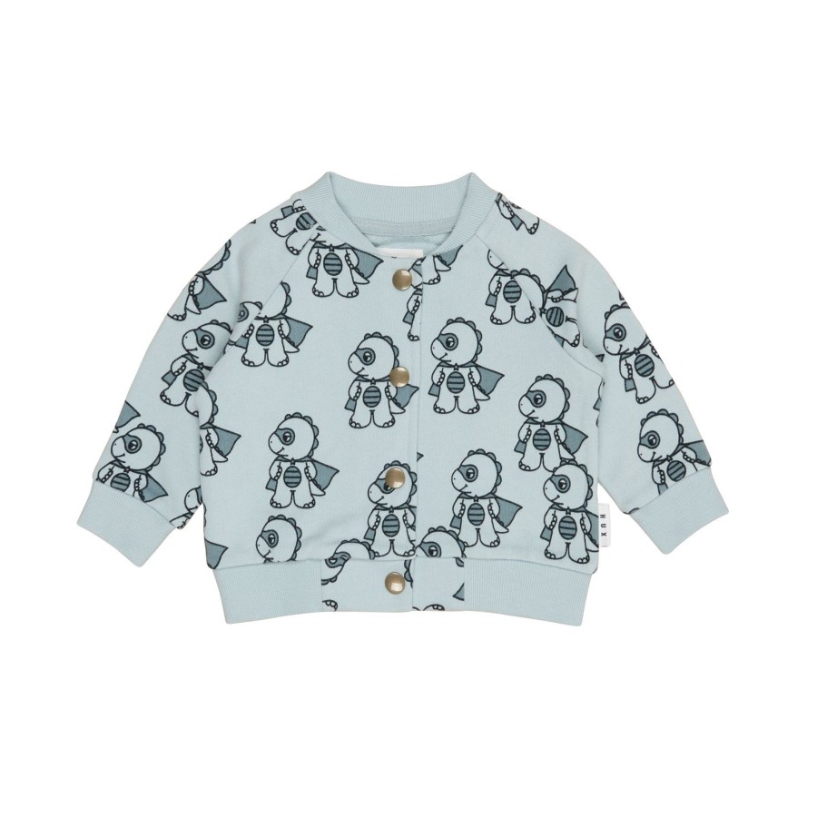 Baby [0-23M] Huxbaby Outerwear | Huxbaby Dino Hero Terry Bomber Jacket