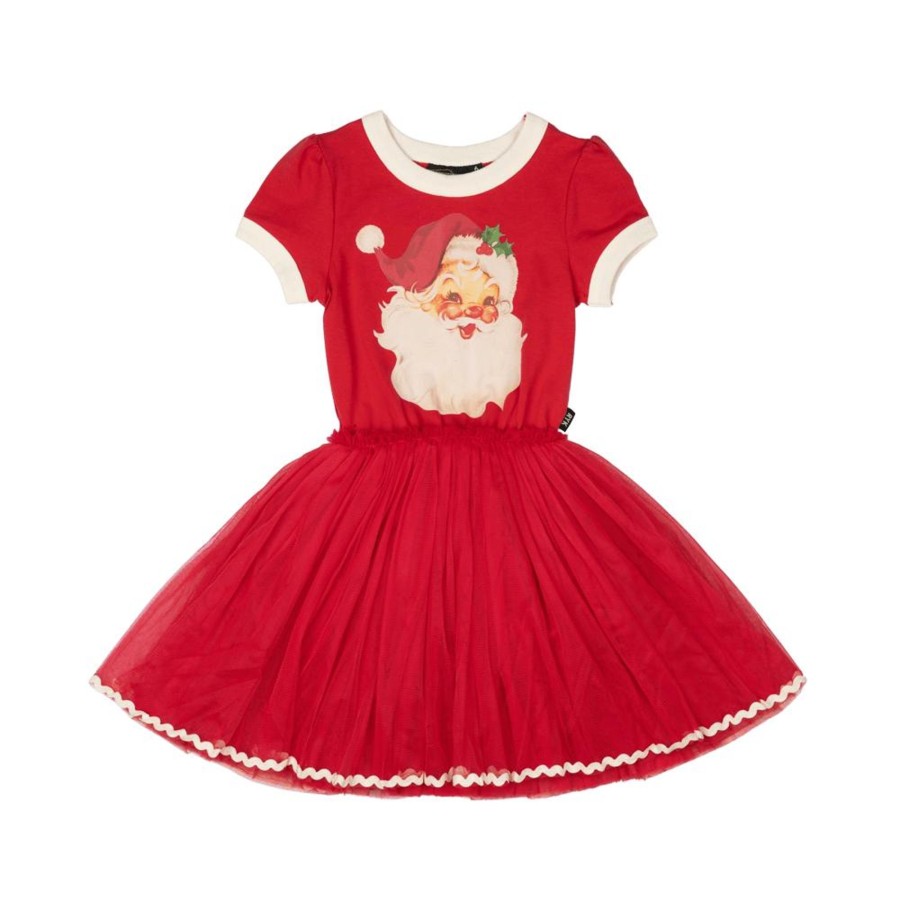 Child [2-14] Rock Your Baby Dresses | Rock Your Baby Circus Dress - Red Santa