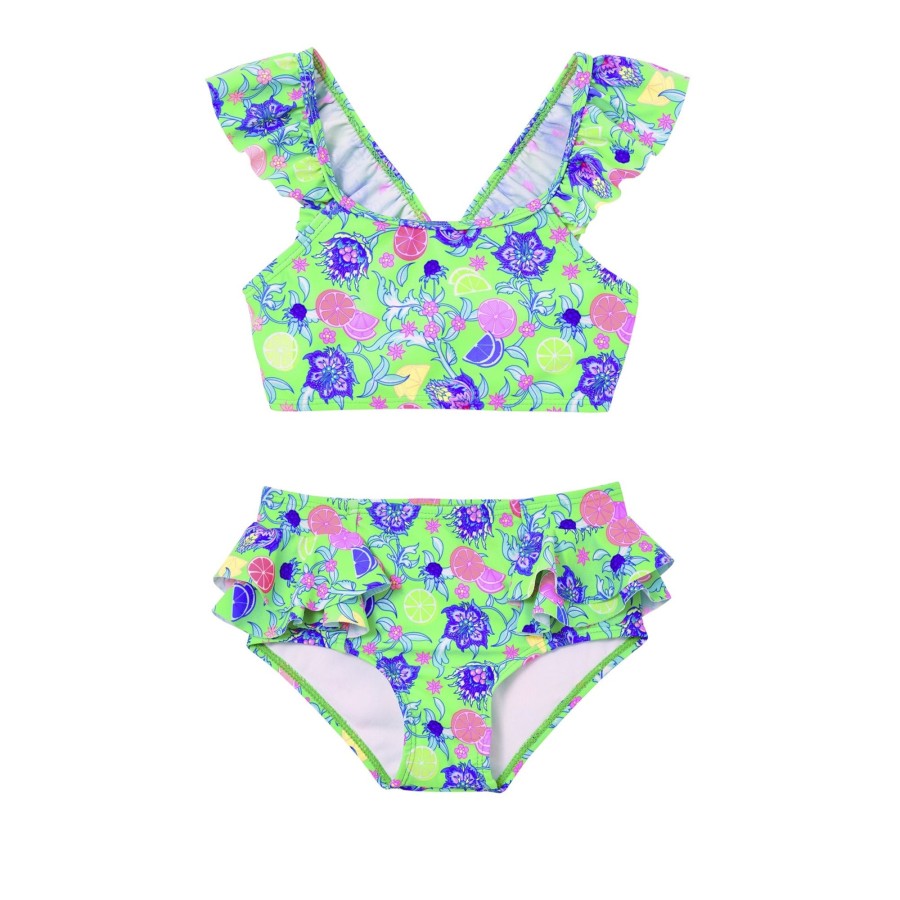 Child [2-14] Milky Swim | Milky Peacock Bikini - Peacock Green