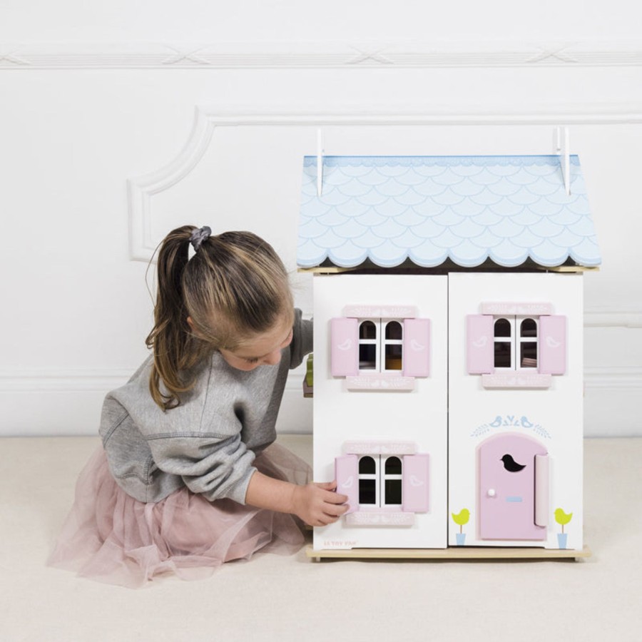 Play + Learn Le Toy Van Doll Houses | Daisylane Blue Bird Cottage Doll House With Furniture