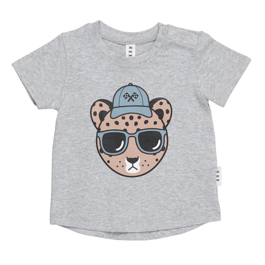 Baby [0-23M] Huxbaby Tops | Huxbaby Jaguar T-Shirt - Grey Marle