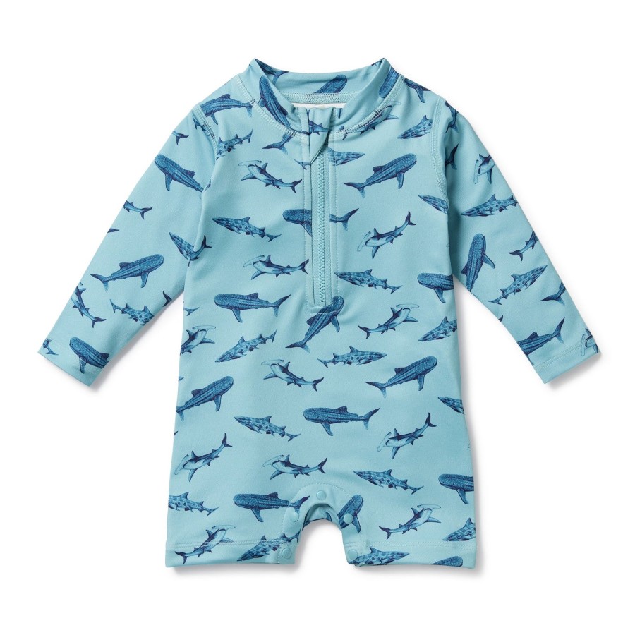 Baby [0-23M] Wilson & Frenchy Swim | Wilson And Frenchy One Piece Boyleg Swimsuit Sharky