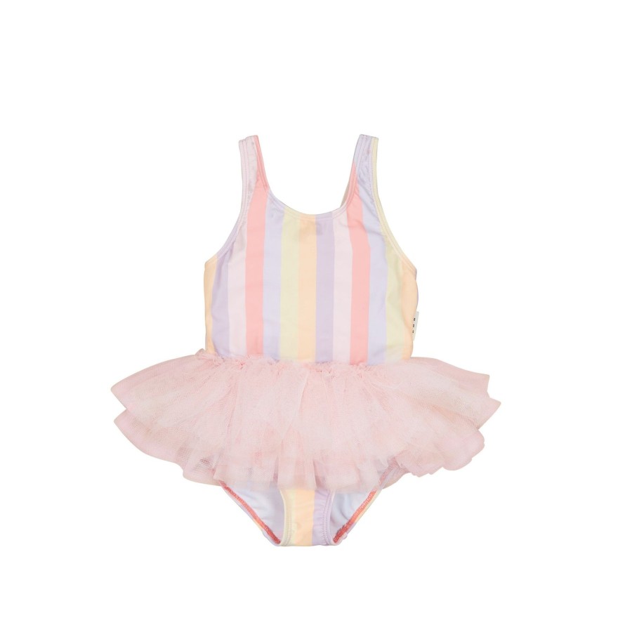 Child [2-14] Huxbaby Swim | Huxbaby Sunset Stripe Ballet Swimsuit - Multi