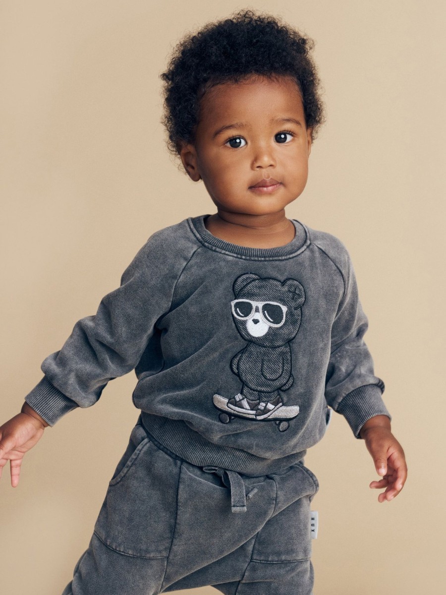 Baby [0-23M] Huxbaby Jumpers | Huxbaby Skater Bear Sweatshirt