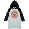 Baby [0-23M] Minti Jumpers | Minti Donut Pug Furry Hoodie Dress - Grey Marle/Black