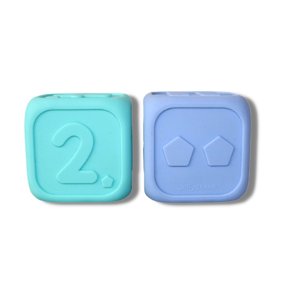 Play + Learn Jellystone Designs Bath Toys | My First Dice - Soft Blue & Soft Mint