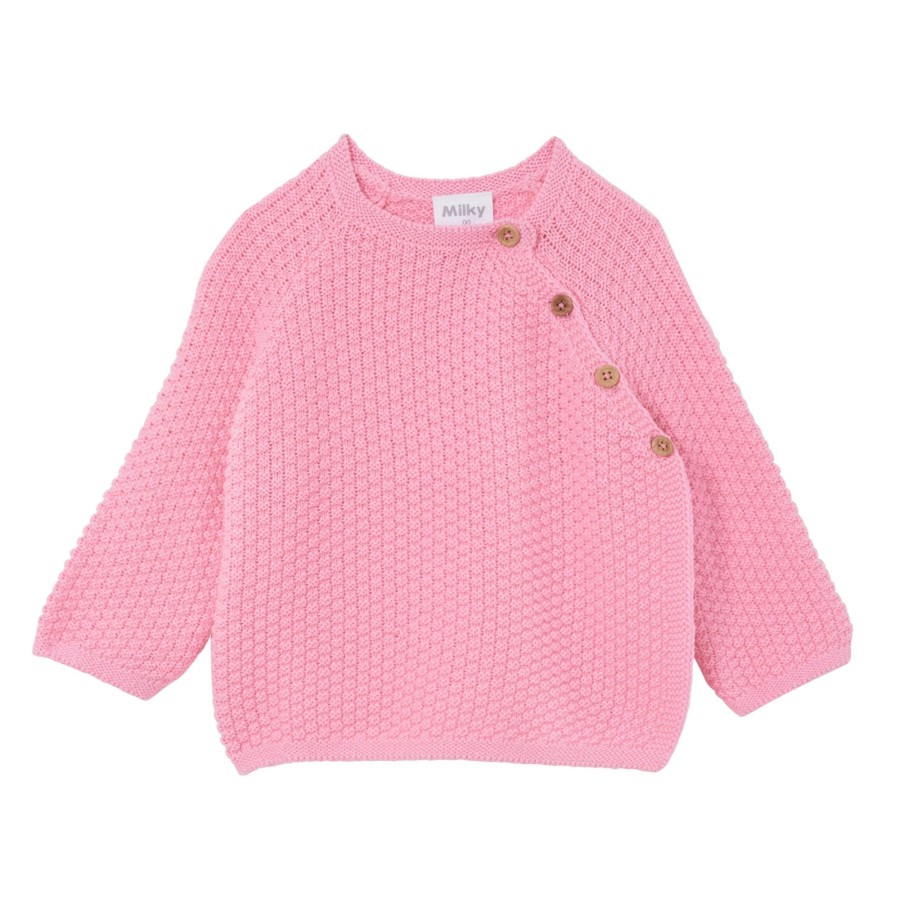 Baby [0-23M] Milky Outerwear | Milky Baby Knit Cardigan - Pink