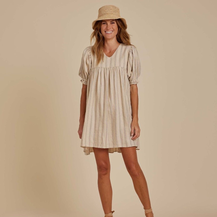 Grown Ups Rylee + Cru | Rylee + Cru Adults Jolene Dress - Pool Pinstripe