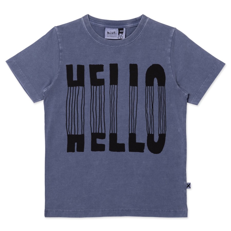 Child [2-14] Minti Tops | Minti Slinky Hello Tee - Midnight Wash