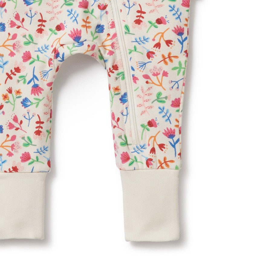 Baby [0-23M] Wilson & Frenchy All In One | Wilson And Frenchy Organic Zipsuit With Feet Tropical Garden