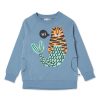 Baby [0-23M] Minti Jumpers | Minti Hi Bye Mer-Cats Furry Crew - Cornflower