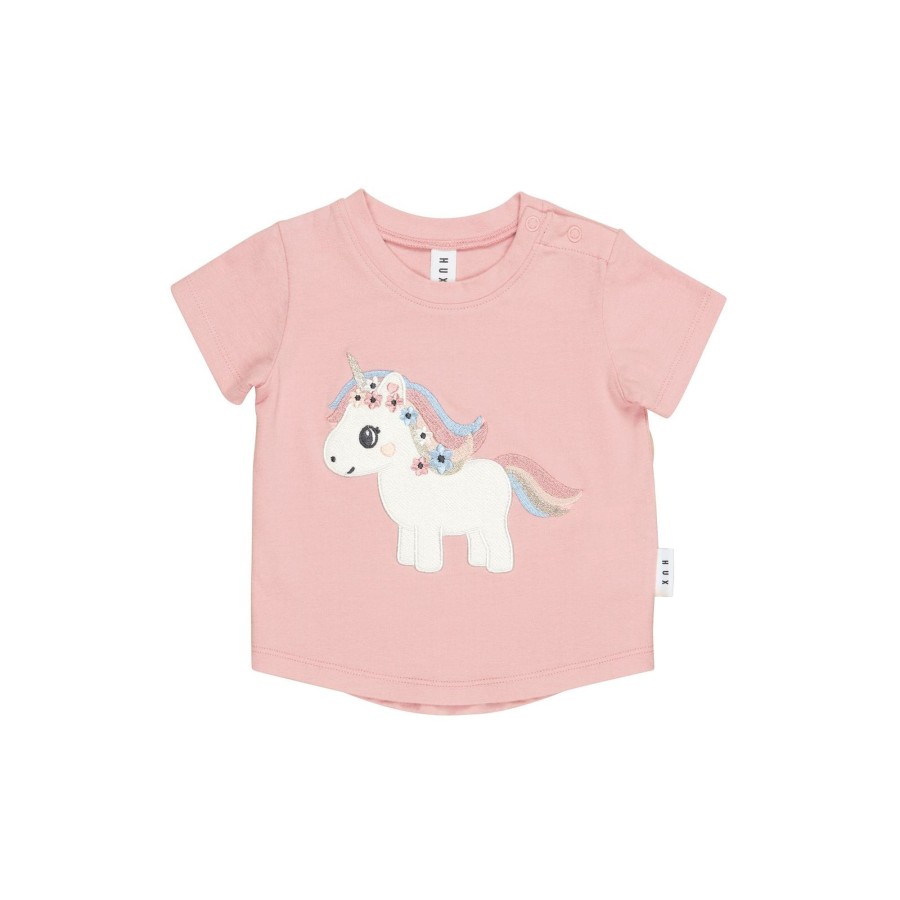 Baby [0-23M] Huxbaby Tops | Huxbaby Unicorn Dusty Rose T-Shirt