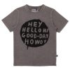 Child [2-14] Minti Tops | Minti Hey Hello Tee - Grey Wash