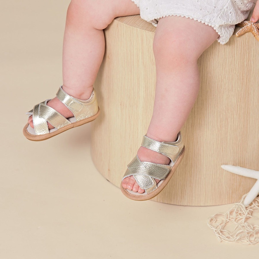 Baby [0-23M] Pretty Brave Footwear | Pretty Brave Baby Criss-Cross - Gold