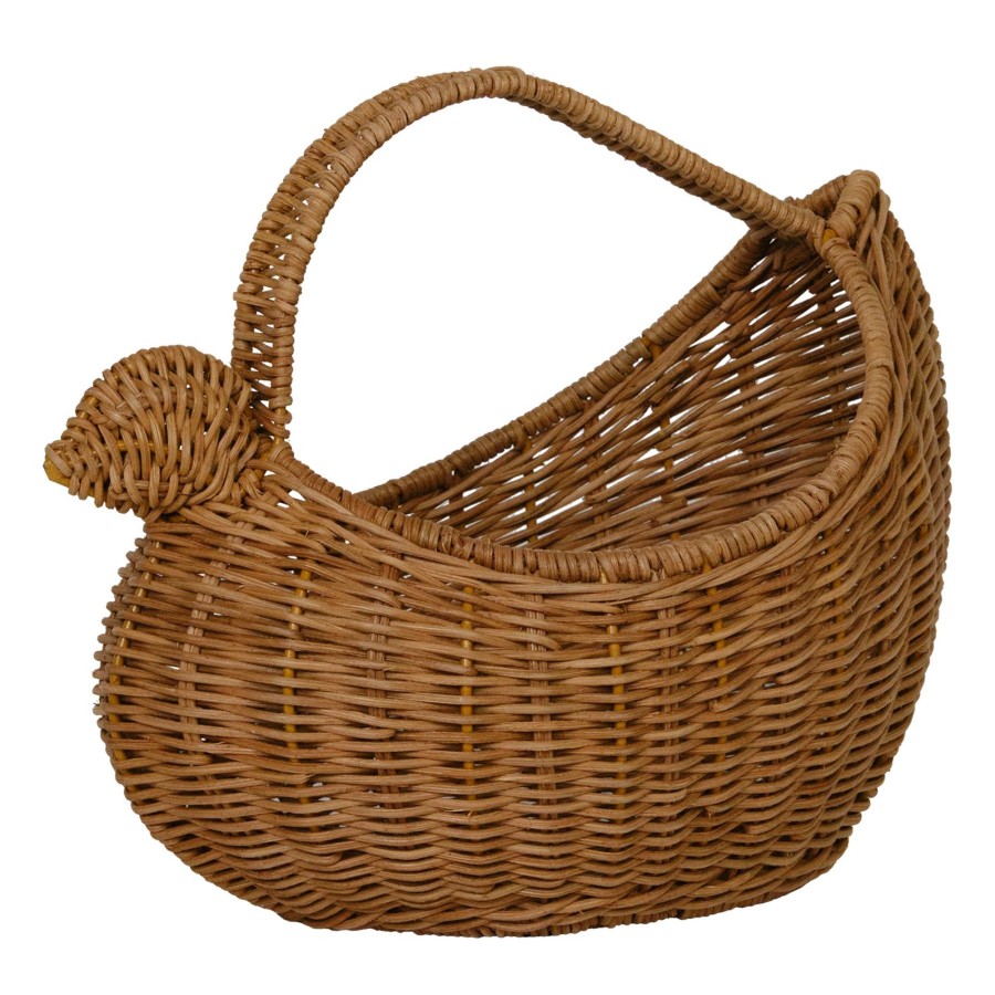 Play + Learn Olli Ella Dolls + Accessories | Olli Ella - Rattan Chicken Basket - Daisy & Hen Exclusive