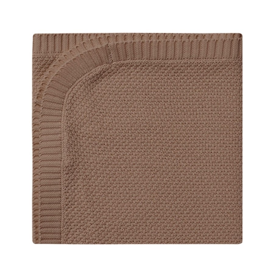 Baby [0-23M] Quincy Mae Blankets | Quincy Mae Knit Baby Blanket - Cocoa