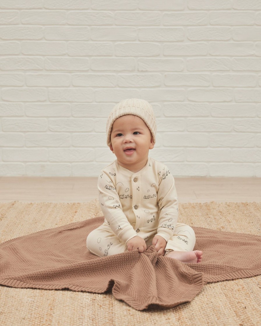 Baby [0-23M] Quincy Mae Blankets | Quincy Mae Knit Baby Blanket - Cocoa