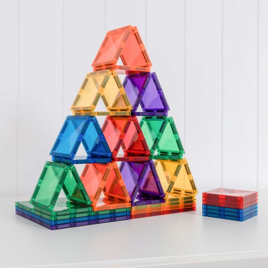 Play + Learn Connetix Construction | Connetix Tiles - 42 Piece Square Pack | Rainbow