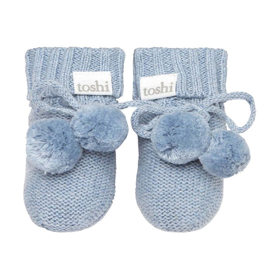 Baby [0-23M] Toshi Booties + Mittens | Toshi Organic Booties - Marley / Tide