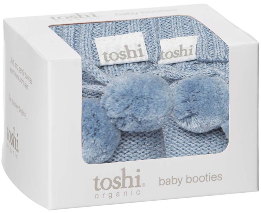 Baby [0-23M] Toshi Booties + Mittens | Toshi Organic Booties - Marley / Tide