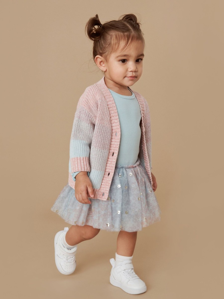 Baby [0-23M] Huxbaby Outerwear | Huxbaby Jewel Boxy Cardigan - Rainbow Stripe