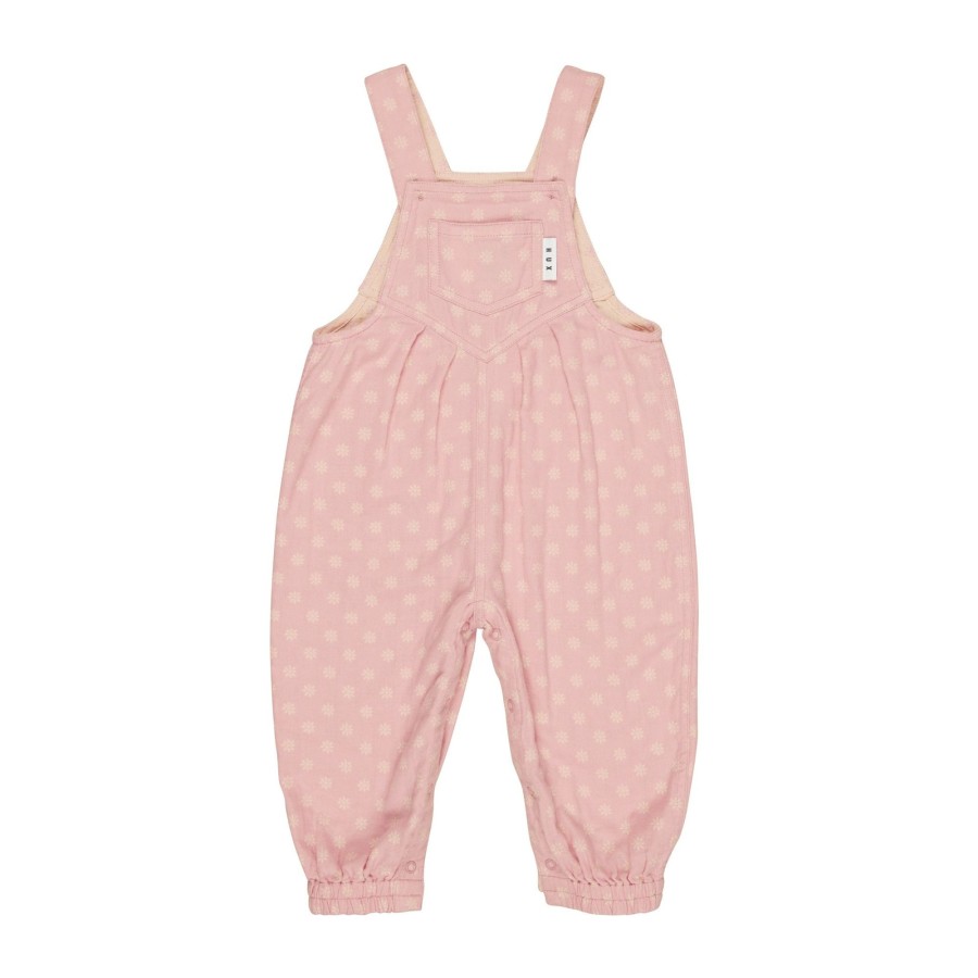 Child [2-14] Huxbaby Overalls + Playsuits | Huxbaby Daisy Reversible Overalls - Dusty Rose + Sunkiss